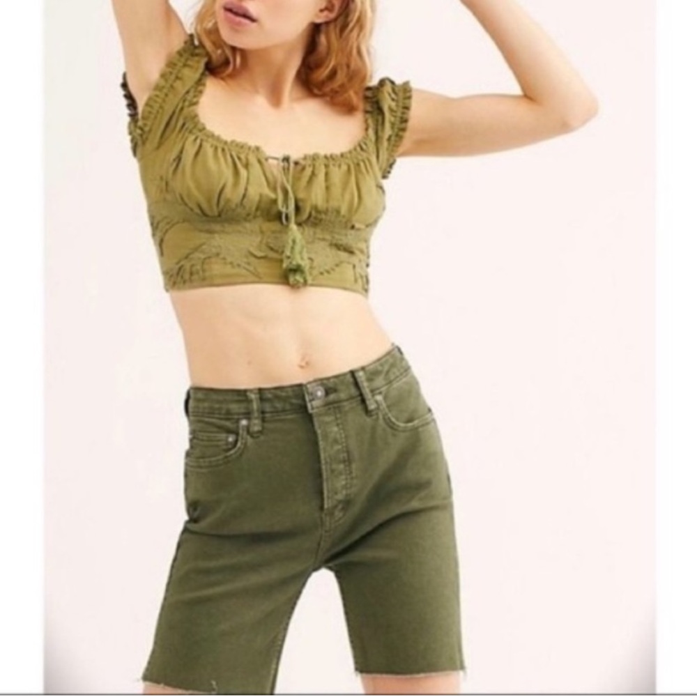 Free People bermuda shorts color army